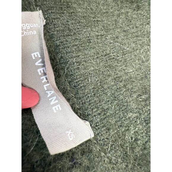 Everlane The Alpaca Waffle-Stitch Polo Sweater Pullover Wool Blend Green XS - Picture 11 of 12